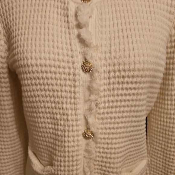Express White Textured Women's Cardigan - Picture 3 of 7